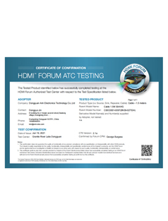 HDMI 2.1V Certification